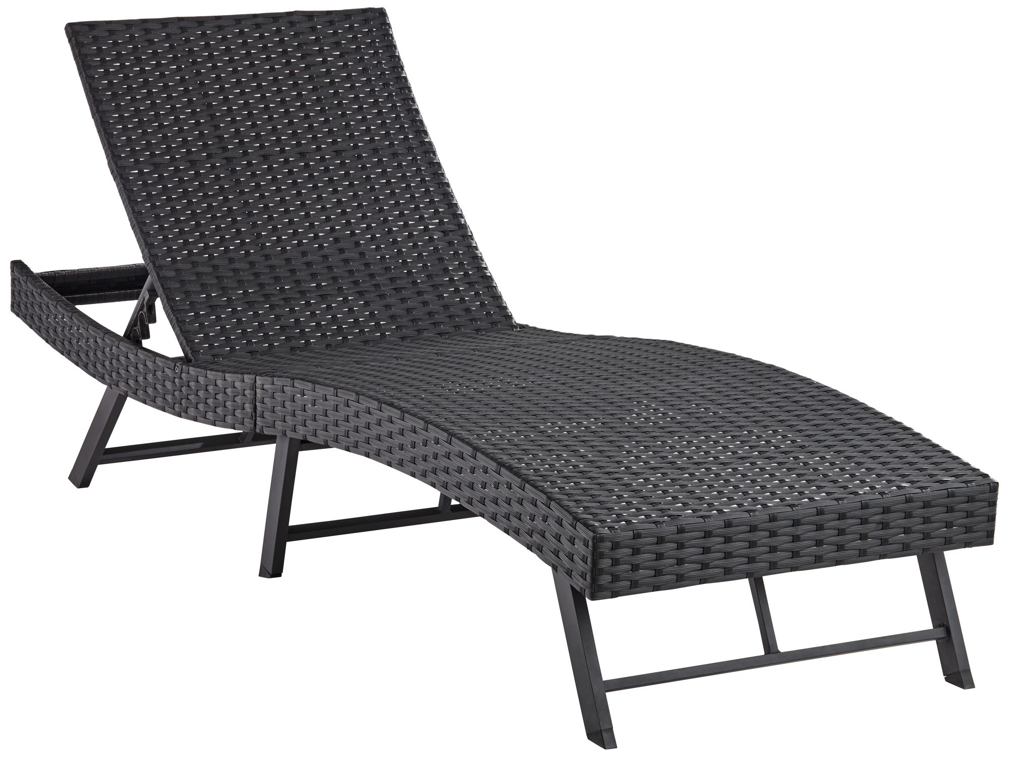 Ayanna Black Metal Adjustable Outdoor Lounge Chair 766Y0