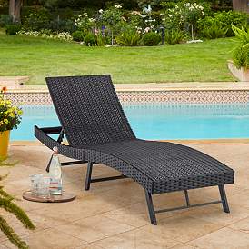 Image1 of Ayanna Black Metal Adjustable Outdoor Lounge Chair
