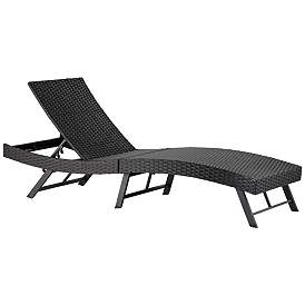 Image5 of Ayanna Black Metal Adjustable Outdoor Lounge Chair more views