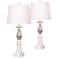 Ayla Antique White Candlestick Table Lamp Set of 2