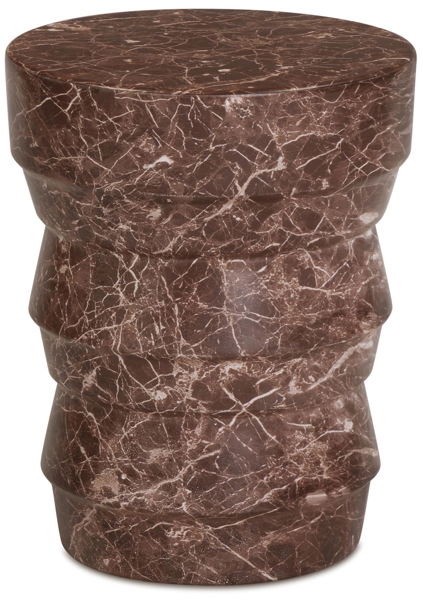 Image 3 Ayon Faux Red Levanto Concrete Indoor/Outdoor Side Table more views