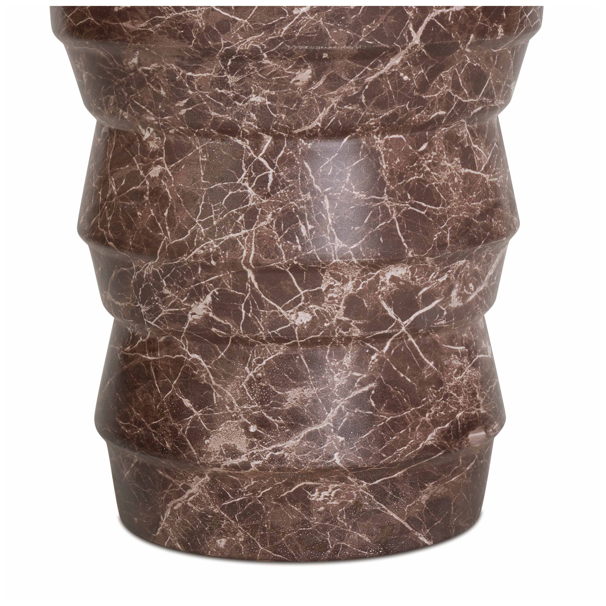 Ayon Faux Red Levanto Concrete Indoor/Outdoor Side Table