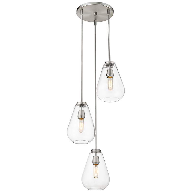 Image 3 Ayra 18" Wide Brushed Nickel Multi-Light Pendant