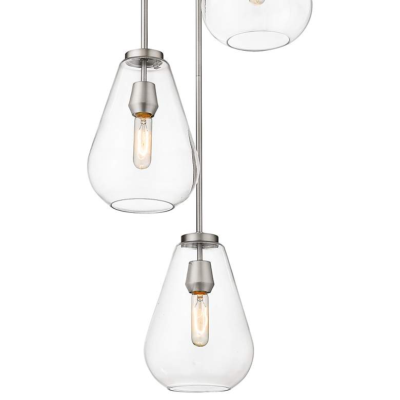 Image 4 Ayra 18" Wide Brushed Nickel Multi-Light Pendant more views