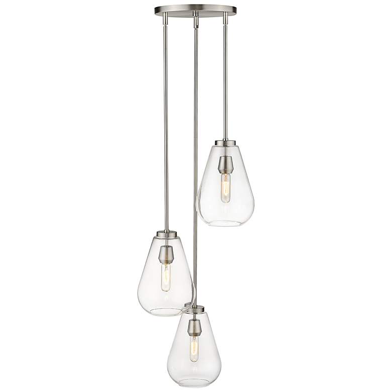Image 6 Ayra 18" Wide Brushed Nickel Multi-Light Pendant more views