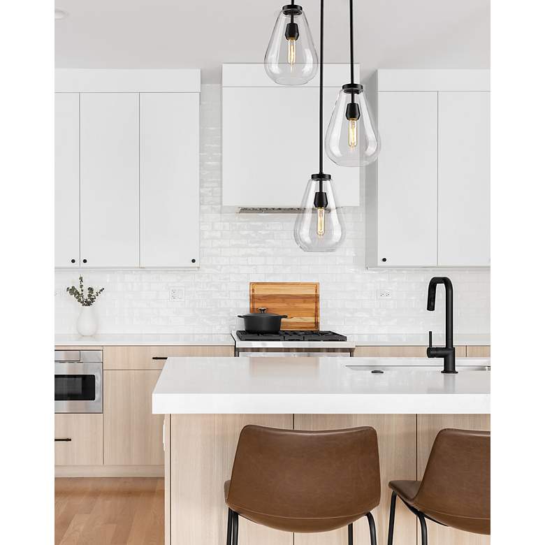 Image 3 Ayra 18" Wide Matte Black Multi-Light Pendant more views