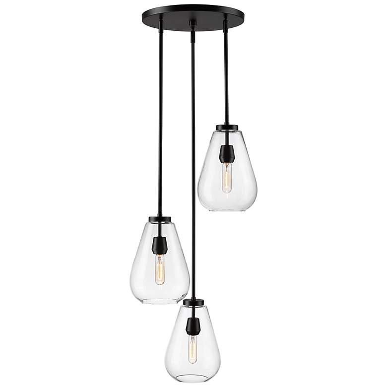 Image 4 Ayra 18" Wide Matte Black Multi-Light Pendant more views