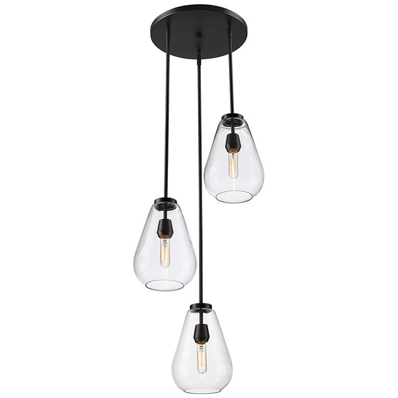Image 5 Ayra 18" Wide Matte Black Multi-Light Pendant more views