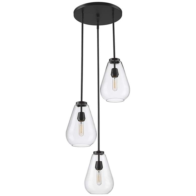 Image 7 Ayra 18" Wide Matte Black Multi-Light Pendant more views