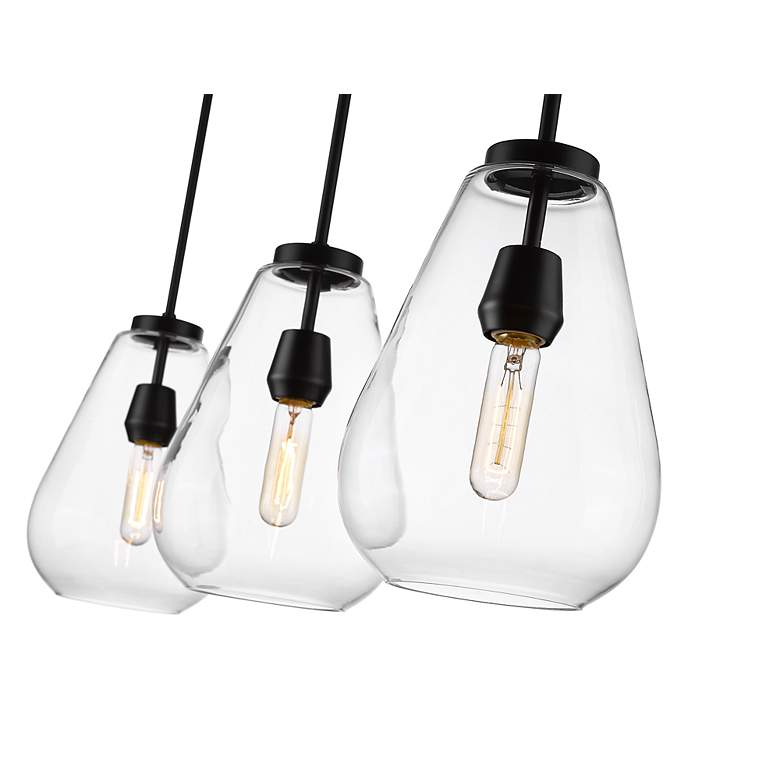 Image 7 Ayra 36" Wide Matte Black 3-Light Linear Pendant more views