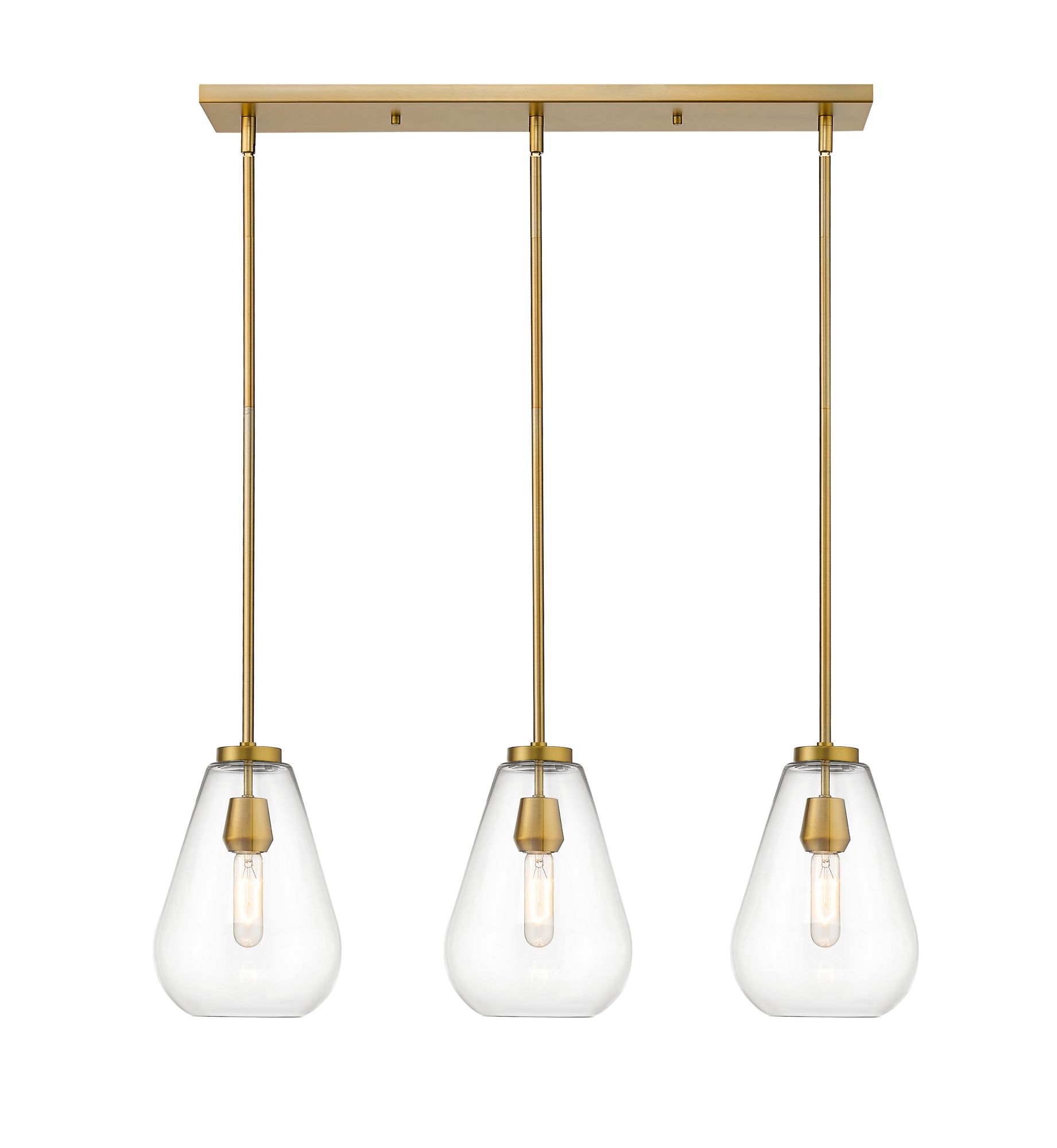 Image 6 Ayra 36" Wide Olde Brass 3-Light Linear Chandelier more views