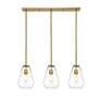 6_Ayra 36" Wide Olde Brass 3-Light Linear Chandelier more views