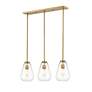 7_Ayra 36" Wide Olde Brass 3-Light Linear Chandelier more views