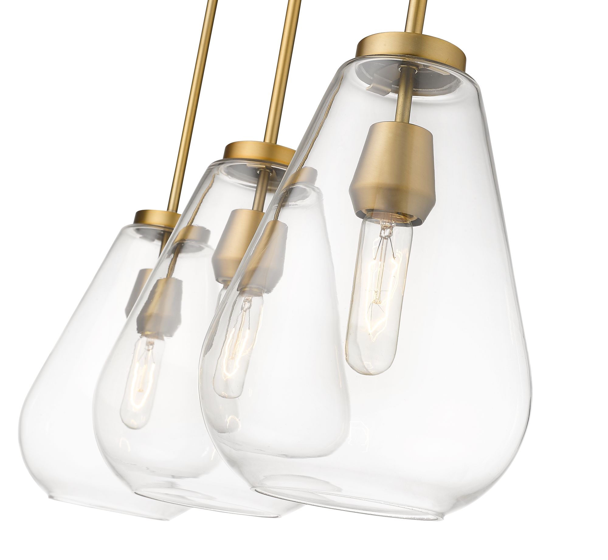 Ayra 36" Wide Olde Brass 3-Light Linear Chandelier in scene