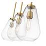 Ayra 36" Wide Olde Brass 3-Light Linear Chandelier in scene