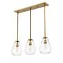 Ayra 36" Wide Olde Brass 3-Light Linear Chandelier in scene