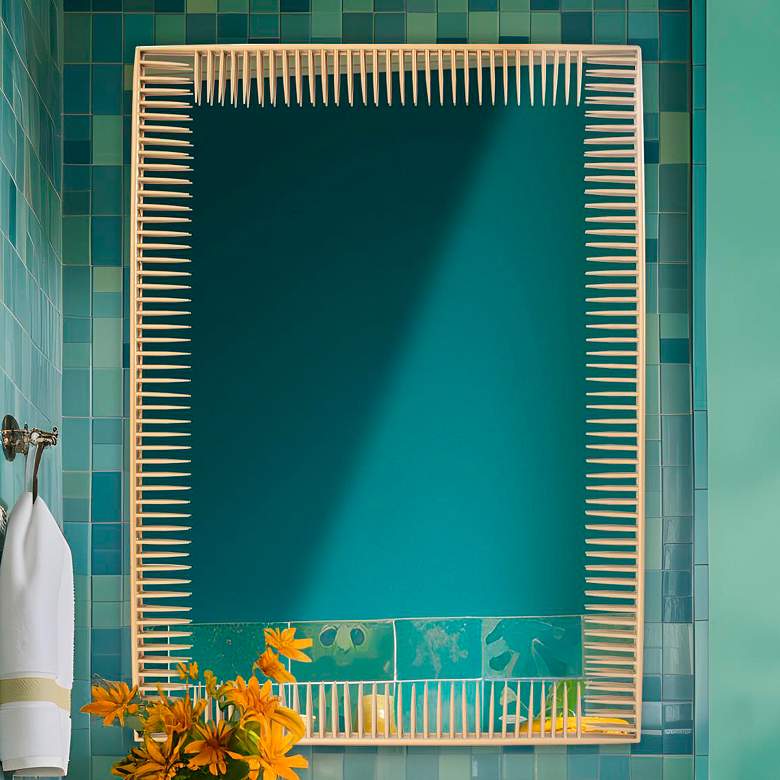 Image 1 Ayres Matte Gold 36" x 48" Rectangular Wall Mirror