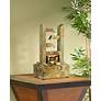 Zigzag Natural Slate Lighted Table Fountain
