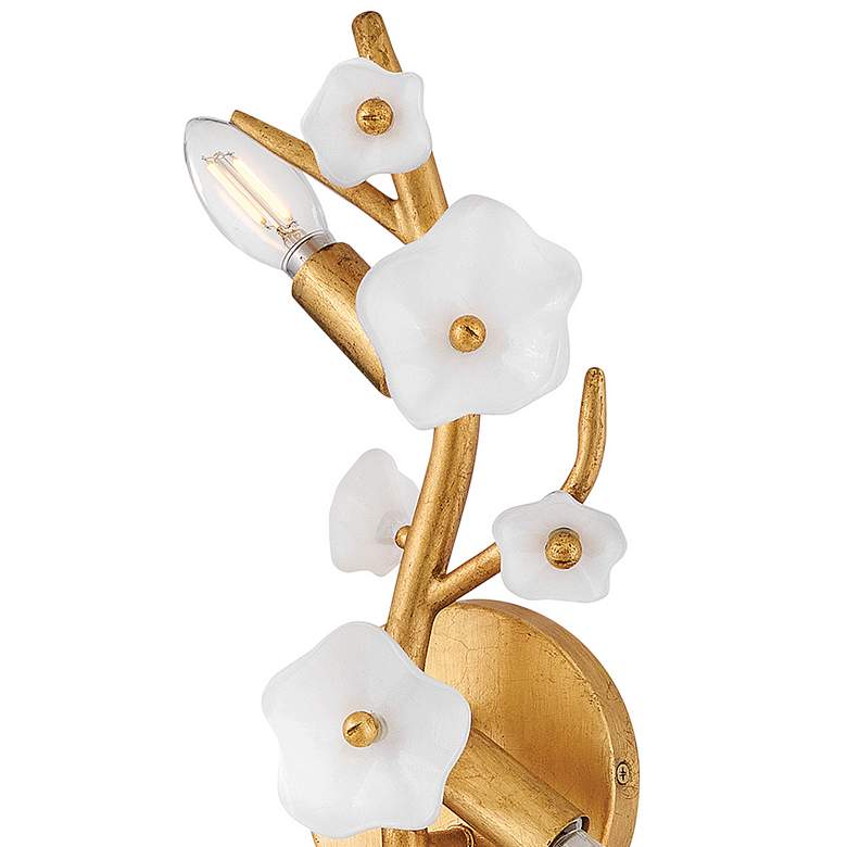 Image 2 Azalea 20" High Distressed Brass 3-Light Wall Sconce more views