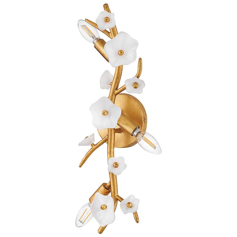 Image 4 Azalea 20" High Distressed Brass 3-Light Wall Sconce more views