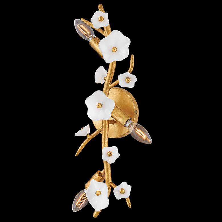 Image 6 Azalea 20" High Distressed Brass 3-Light Wall Sconce more views