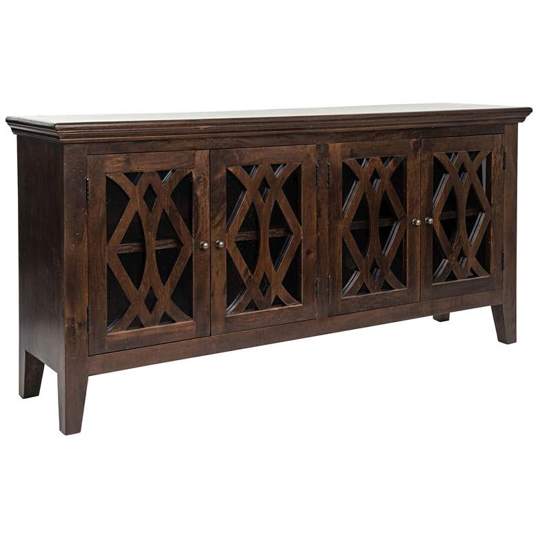 Image 1 Azalea 80" Wide 4-Door Antique Brown Wood Sideboard