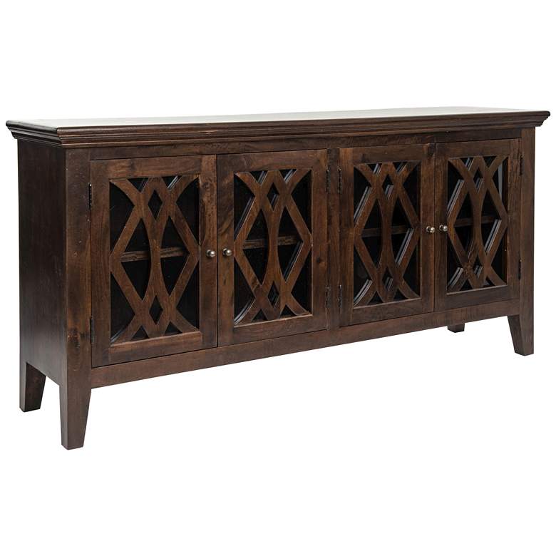 Image 1 Azalea 80 inch Wide 4-Door Antique Brown Wood Sideboard