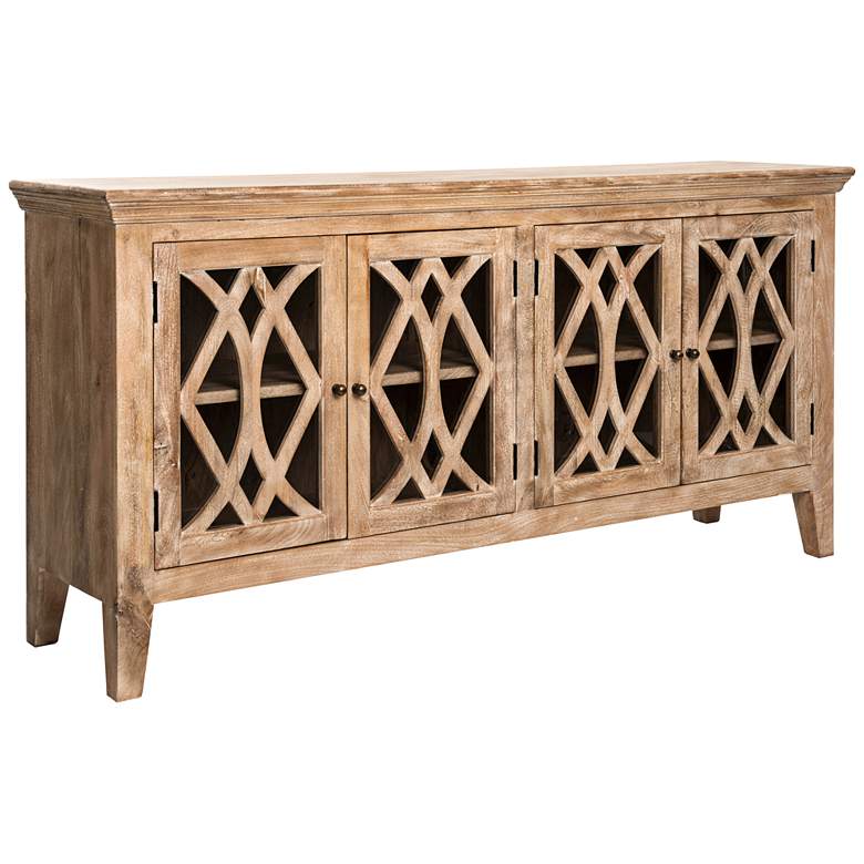 Image 1 Azalea 80" Wide 4-Door Dogwood-Washed Wood Sideboard