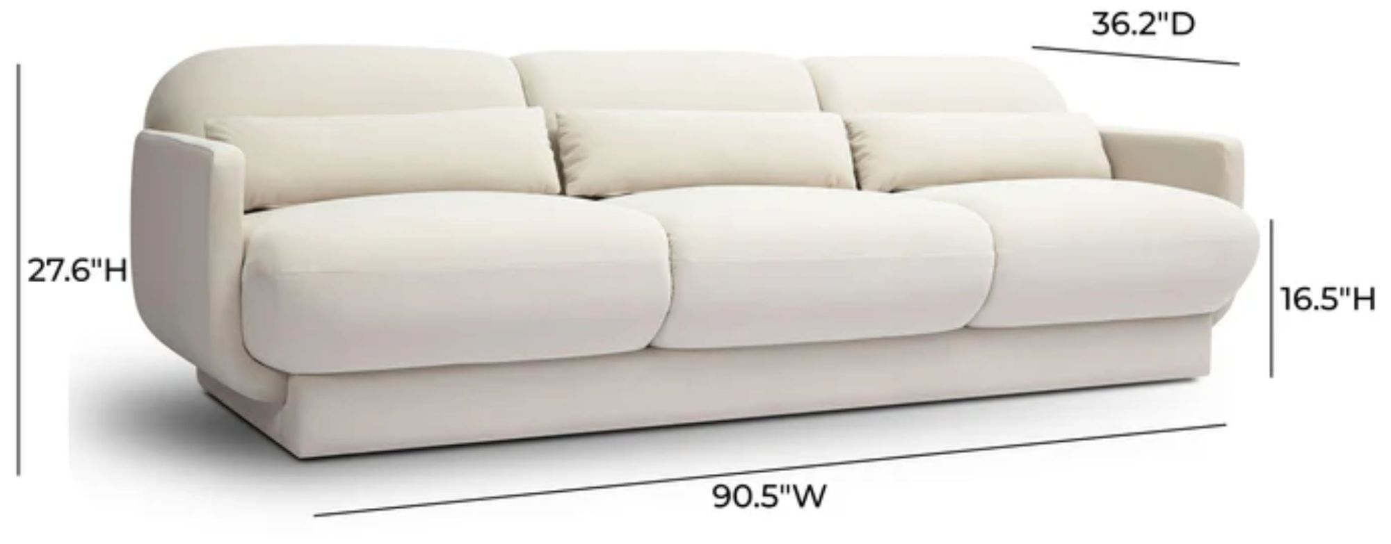 Image 5 Azalea Cream Velvet Sofa more views