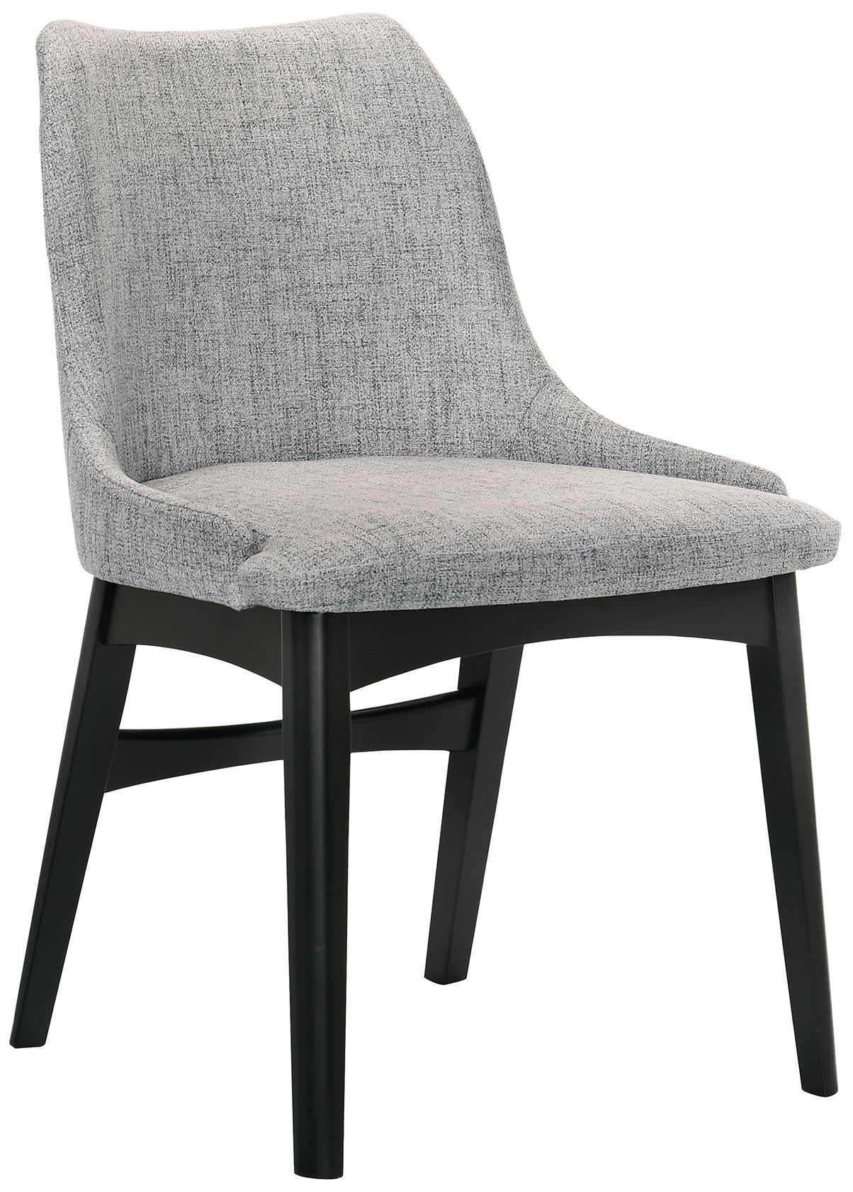 Image 3 Azalea Set of 2 Dining Side Chairs in Gray Fabric and Black Wood more views