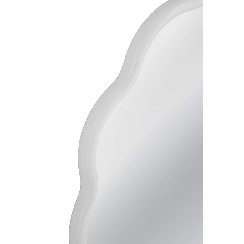 Image 3 Azalea White Lacquered 38" Round Wall Mirror more views