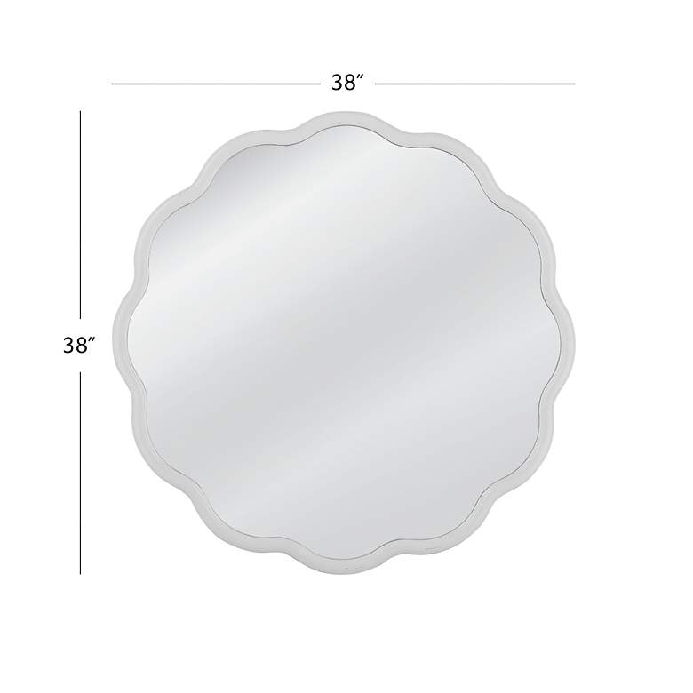 Image 4 Azalea White Lacquered 38" Round Wall Mirror more views