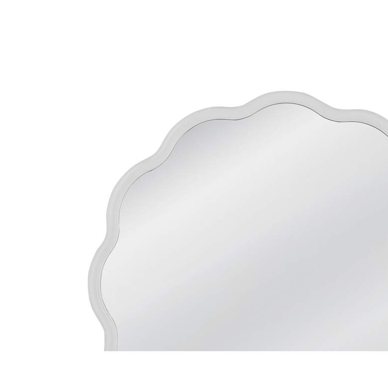 Image 7 Azalea White Lacquered 38" Round Wall Mirror more views