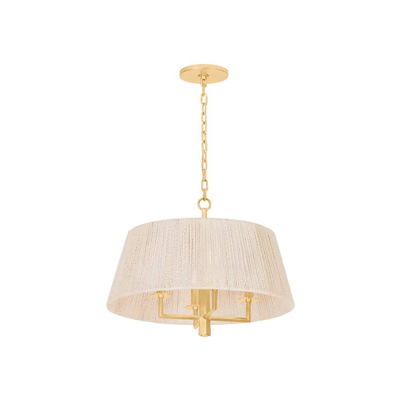 Image 2 Azar 20 1/2" Wide Vintage Gold Leaf 4-Light Drum Pendant