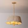 1_Azar 20 1/2" Wide Vintage Gold Leaf 4-Light Drum Pendant