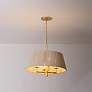 3_Azar 20 1/2" Wide Vintage Gold Leaf 4-Light Drum Pendant more views