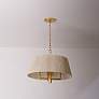 4_Azar 20 1/2" Wide Vintage Gold Leaf 4-Light Drum Pendant more views
