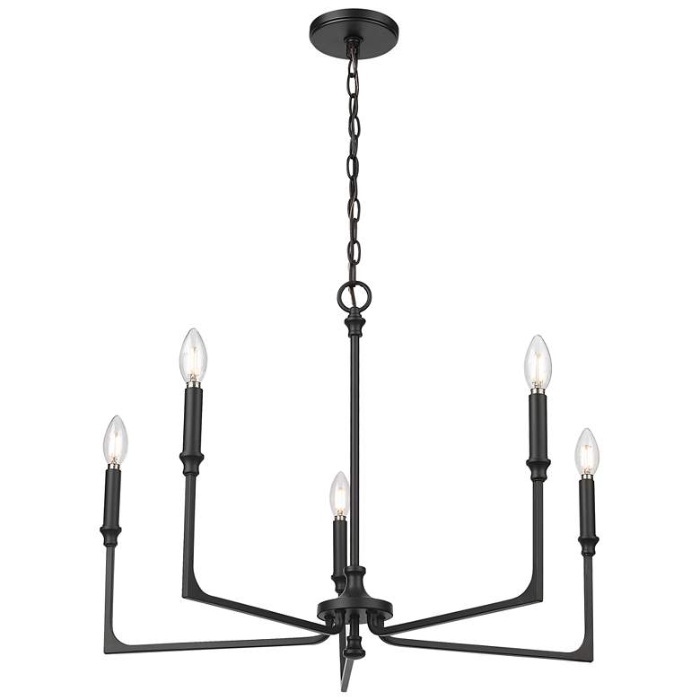 Image 1 Azara 28" Wide 5-Light Chandelier in Matte Black