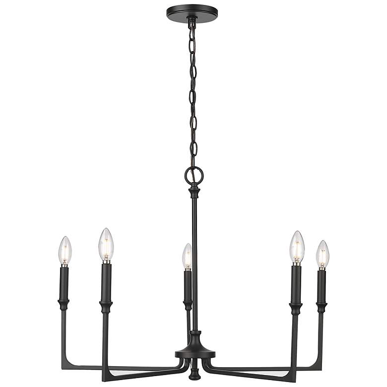 Image 2 Azara 28" Wide 5-Light Chandelier in Matte Black more views