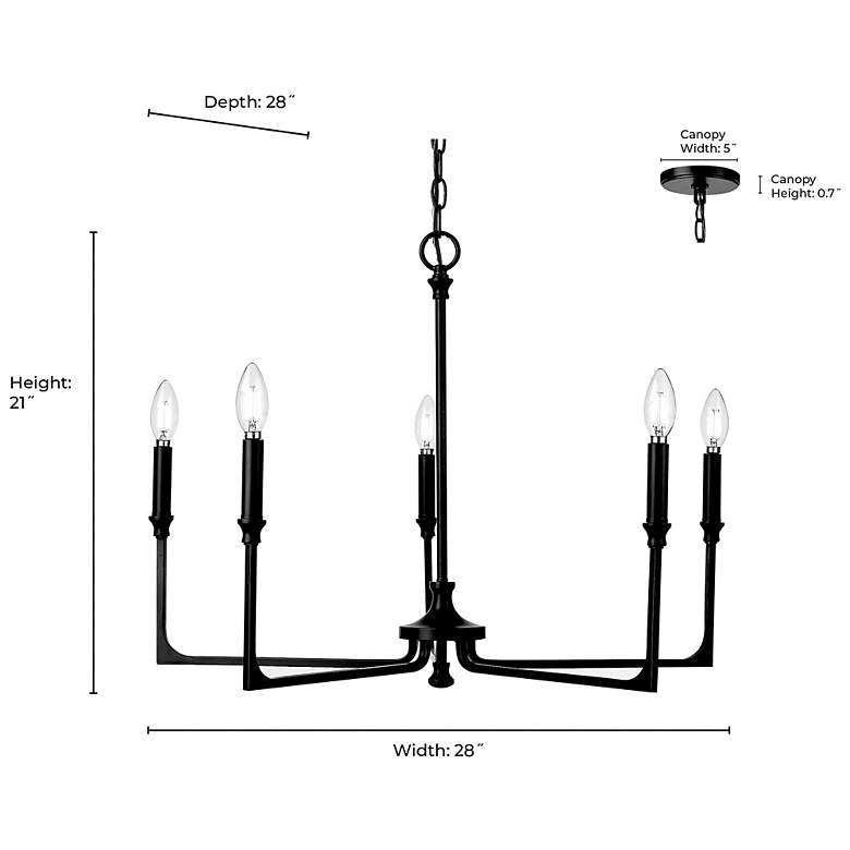 Image 7 Azara 28" Wide 5-Light Chandelier in Matte Black more views