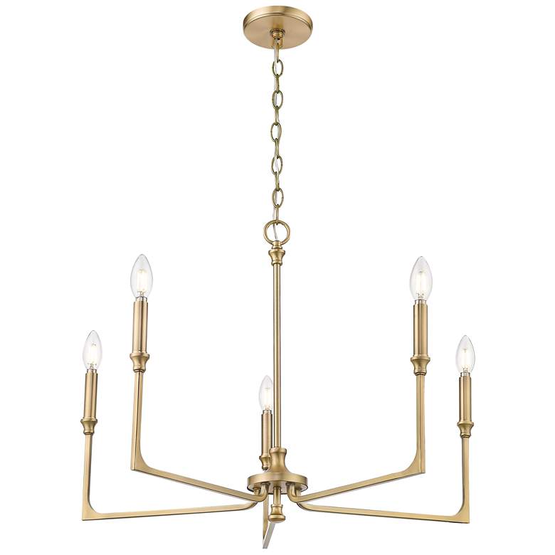 Image 1 Azara 28" Wide 5-Light Chandelier in Vintage Brass