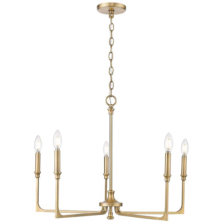 Image 2 Azara 28" Wide 5-Light Chandelier in Vintage Brass more views