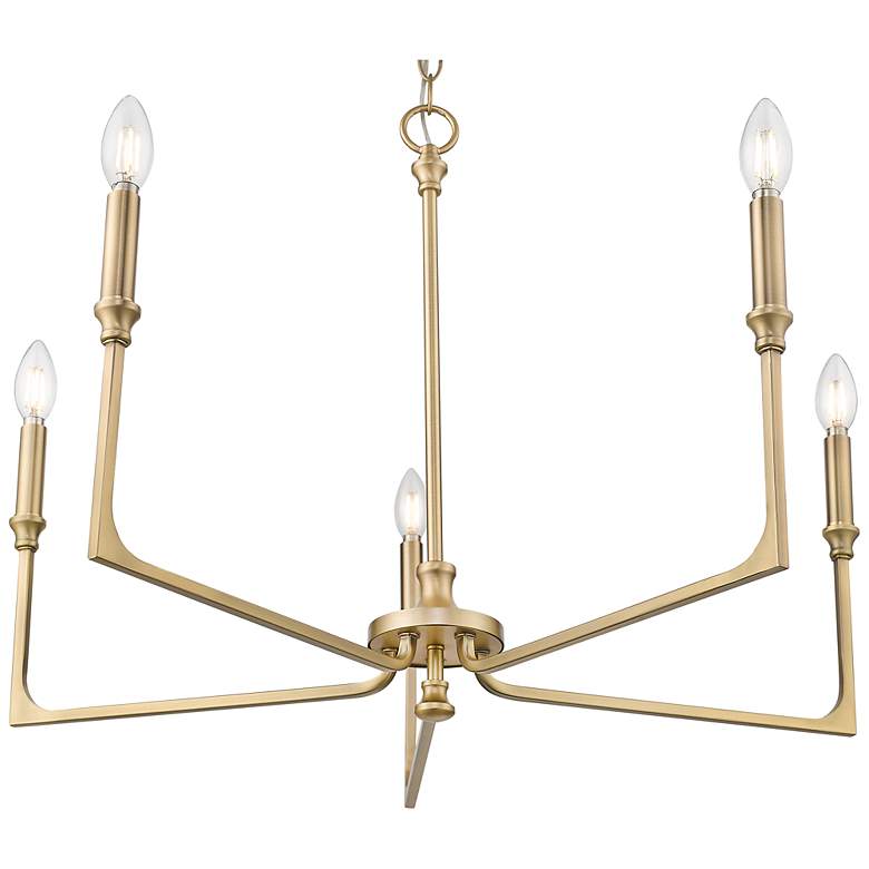 Image 3 Azara 28" Wide 5-Light Chandelier in Vintage Brass more views
