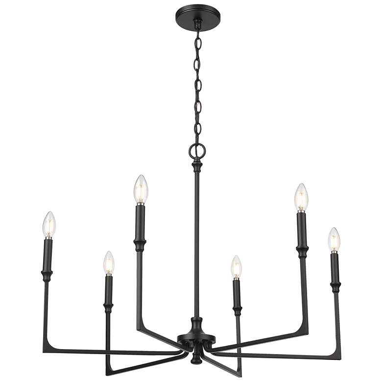 Image 1 Azara 32" Wide 6-Light Chandelier in Matte Black