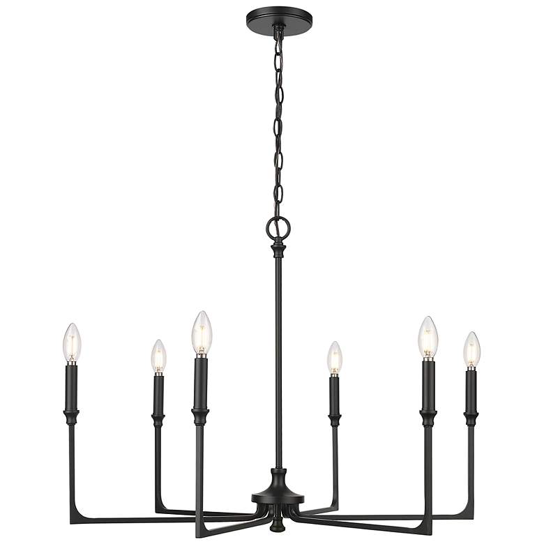 Image 2 Azara 32" Wide 6-Light Chandelier in Matte Black more views