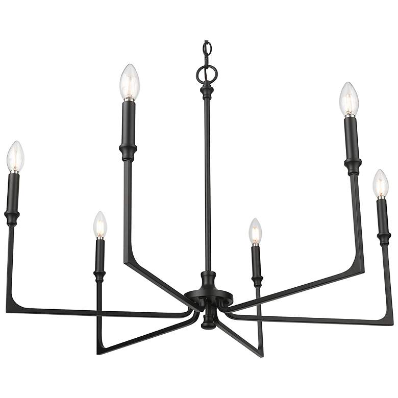 Image 3 Azara 32" Wide 6-Light Chandelier in Matte Black more views