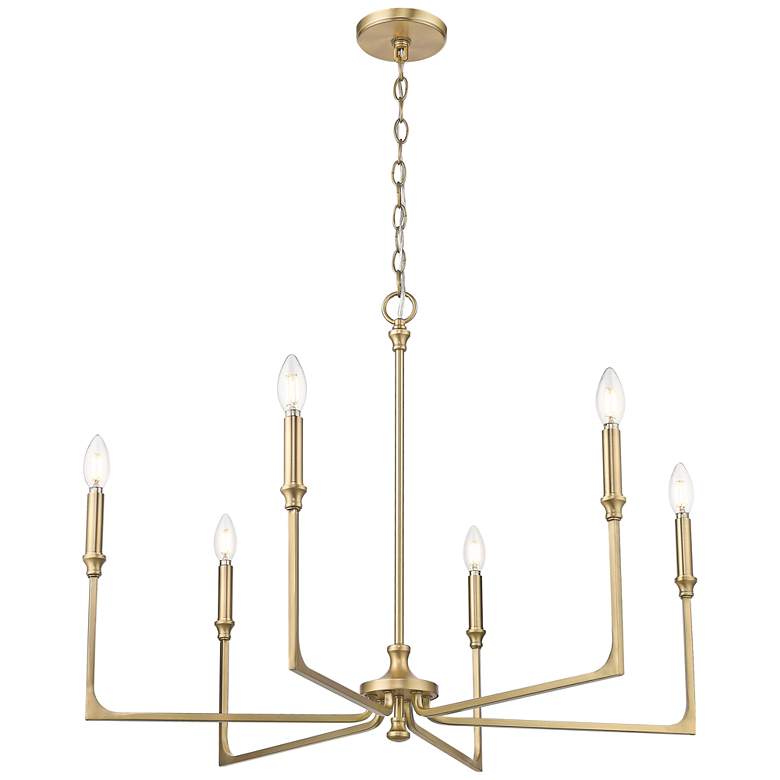 Image 1 Azara 32" Wide 6-Light Chandelier in Vintage Brass