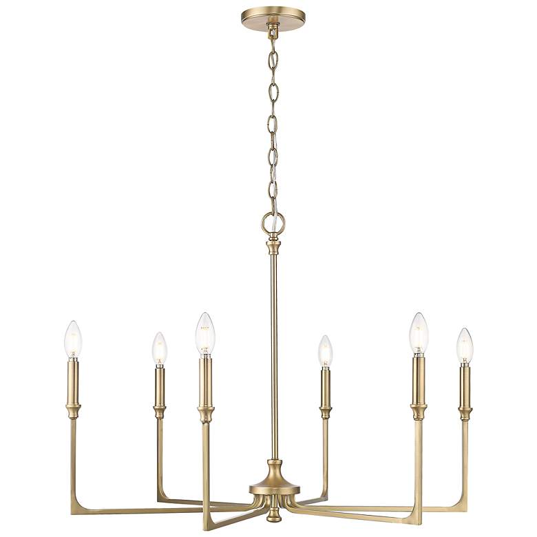 Image 2 Azara 32" Wide 6-Light Chandelier in Vintage Brass more views