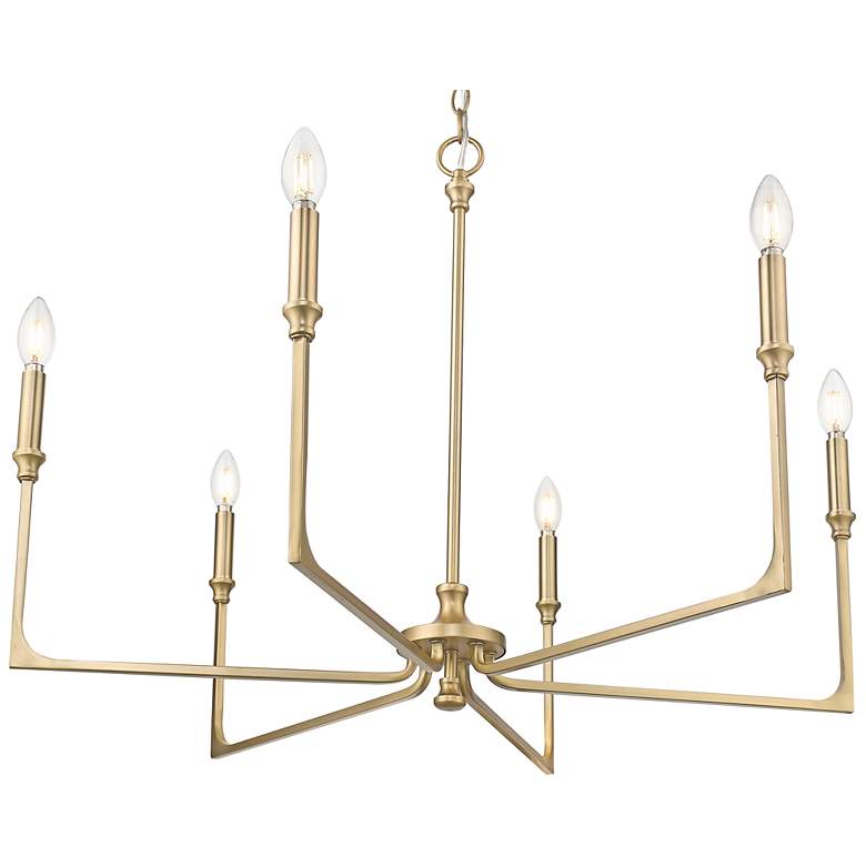 Image 3 Azara 32" Wide 6-Light Chandelier in Vintage Brass more views