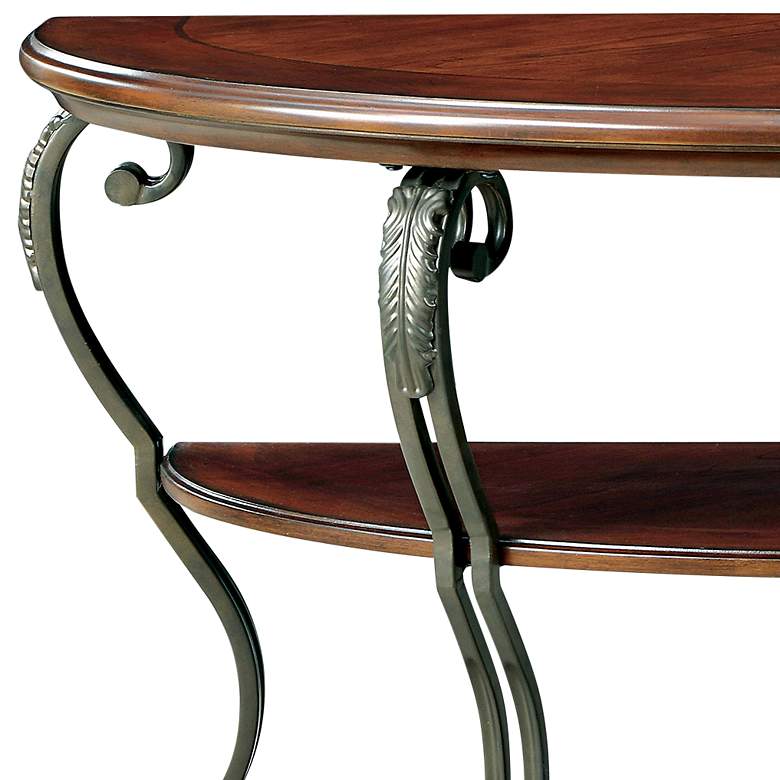 Image 3 Azea 48" Wide Brown Cherry 2-Shelf Console Table more views